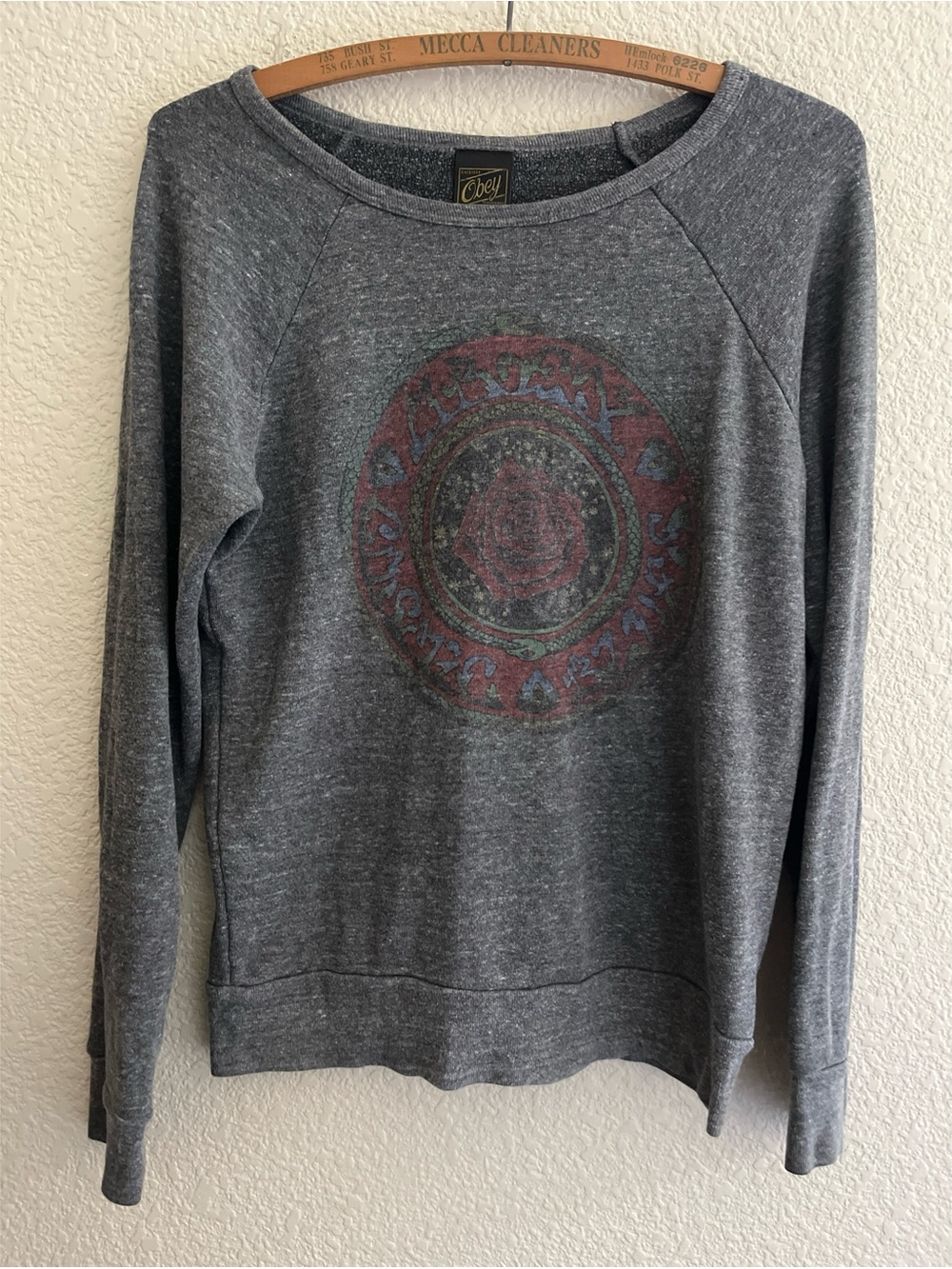 Obey Mandala Gray Crewneck Women’s Size XS